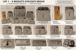 Collection 8 briquets anciens EXPLOSIFS BRIGUE