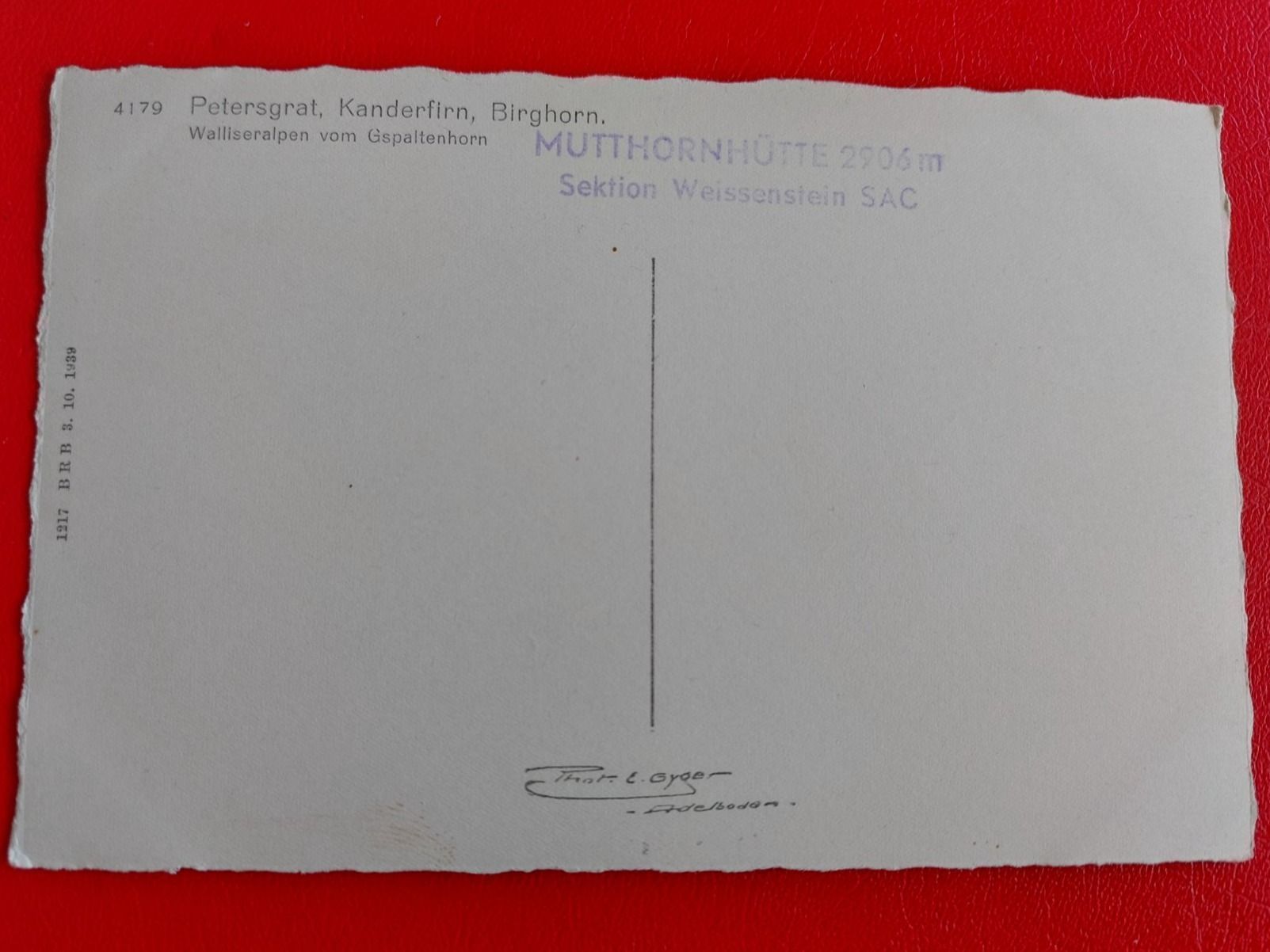 Ansichtskarten: Petersgrat, Kanderfirn, Birghorn – Gebraucht aus St-Légier-Chiésaz von Theo006 1