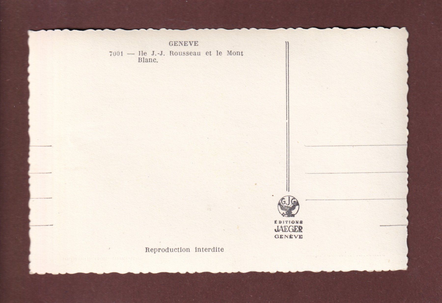 Cartoline postali: GENEVE - Île Rousseau – Usato da Pully venduto da nicecards 1