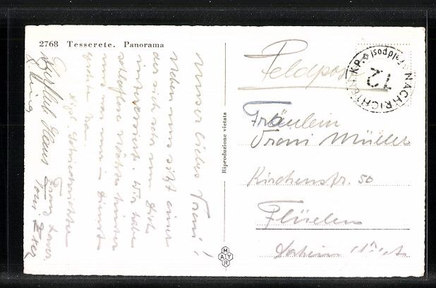 Cartoline postali: AK Tesserete, Panorama – Usato da Berlin venduto da bartko-reher 1