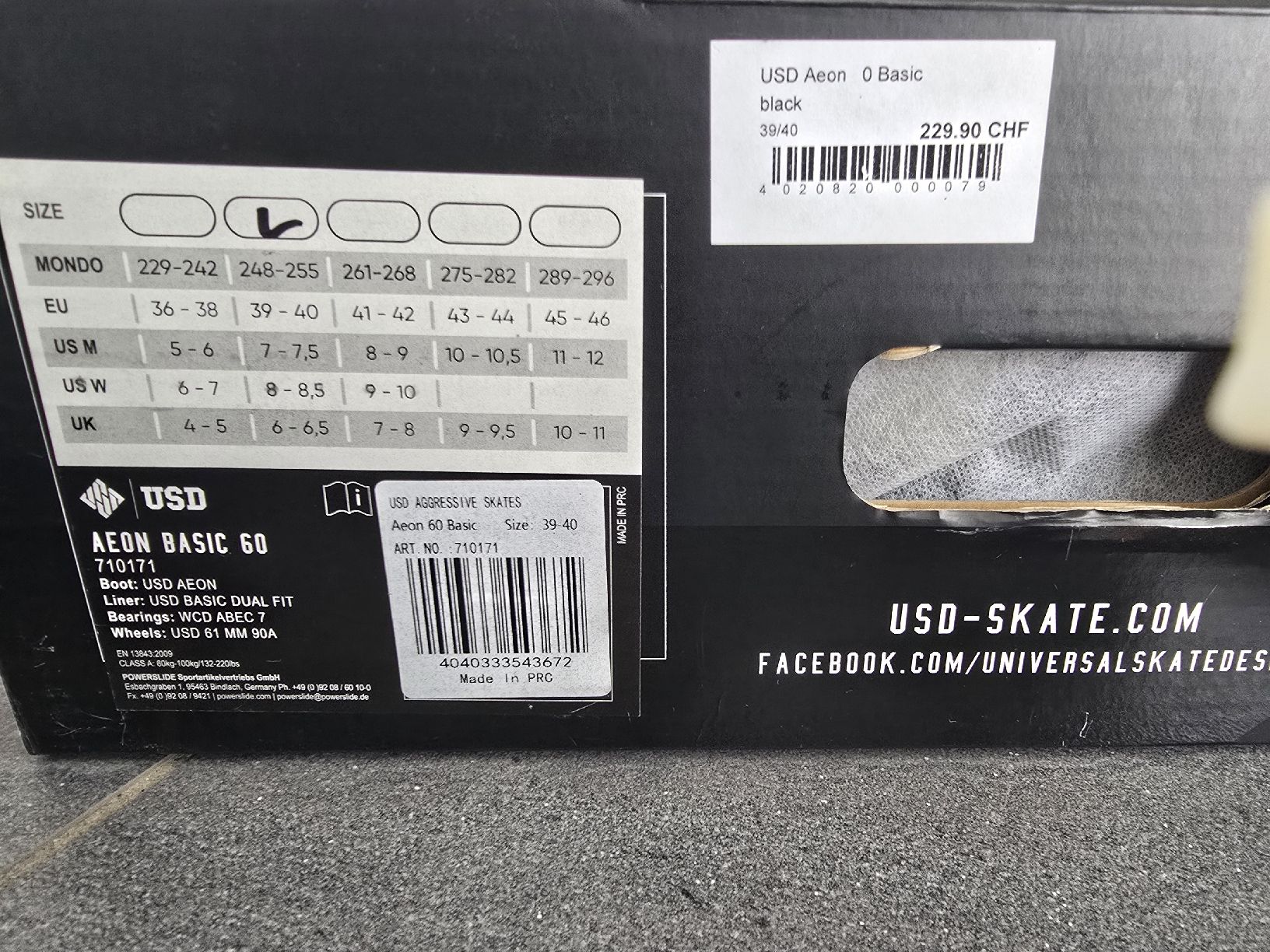 Pattini in linea & Pattini a rotelle: USD Aeon Basic 60 Aggressive Skates, Grösse 39-40, Schwarz – Nuovo (secondo la descrizione) da Rothrist venduto da mia_vl8k 3