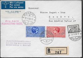 1938 R/Brief BASEL Frankatur Ausführung speziell Top ab 1.-