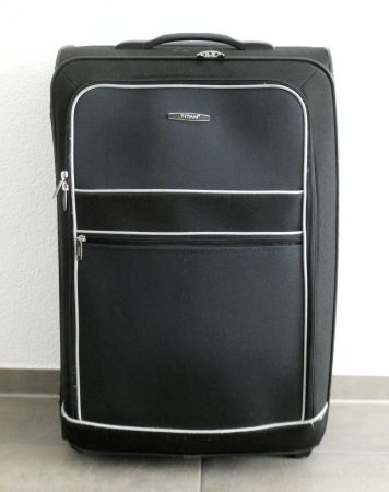 Rollkoffer / Reisekoffer Marke TITAN, 2 Rollen, schwarz/blau