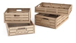 24 Klappboxen in Holzoptik Aufbewahrungsbox Einkaufskorb