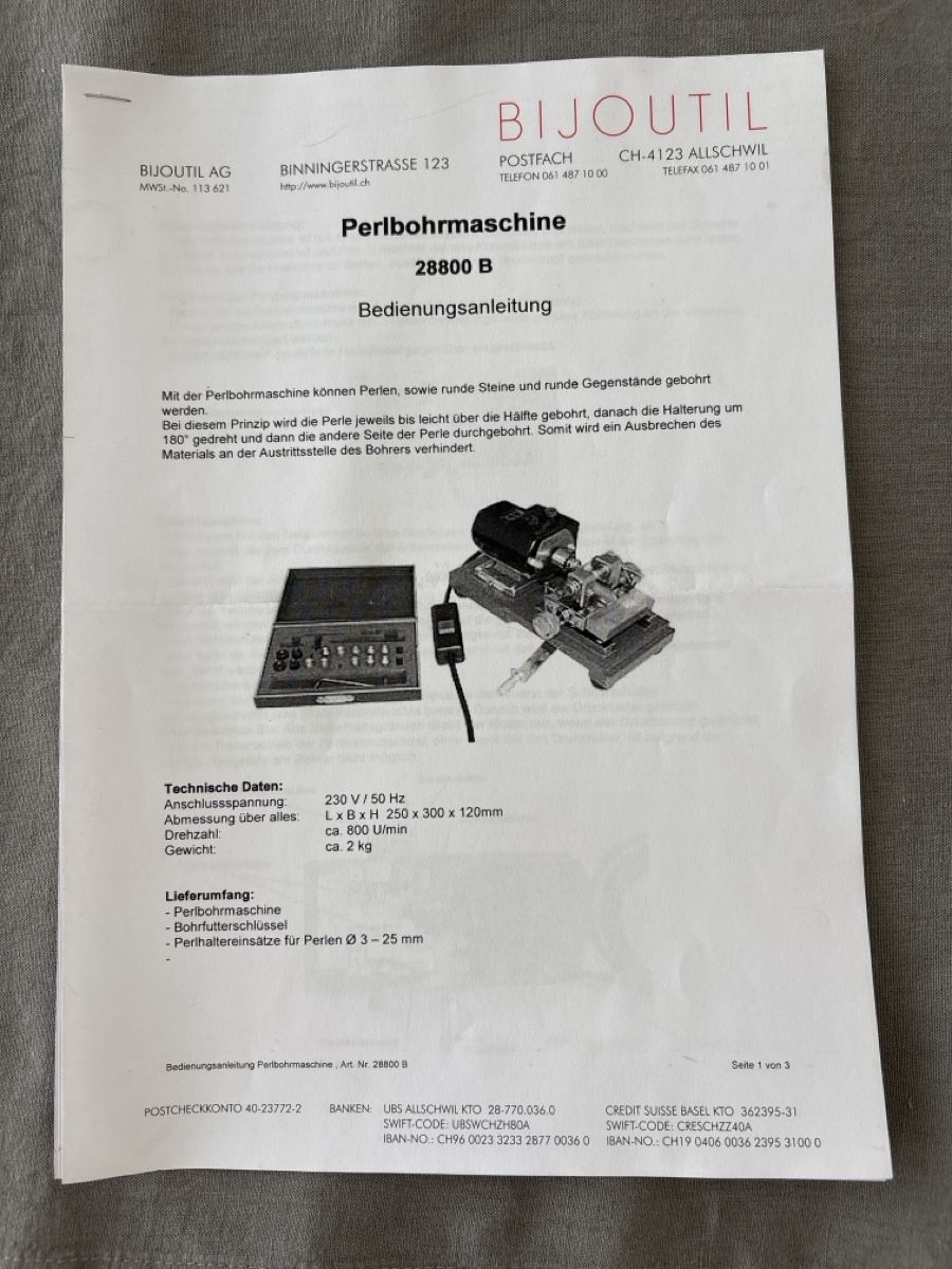 Perle (finte): Perlenbohrmaschine – Usato da Rüti ZH venduto da Hanibal56 3