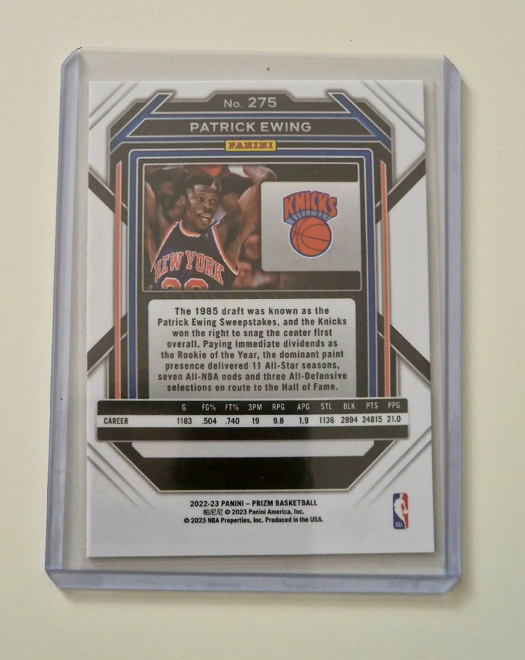 Nba Cartes à collectionner: Carte Patrick Ewing Panini Prizm 2022-23 – Neuf (Voir description) à Chavornay par nuno1974 1