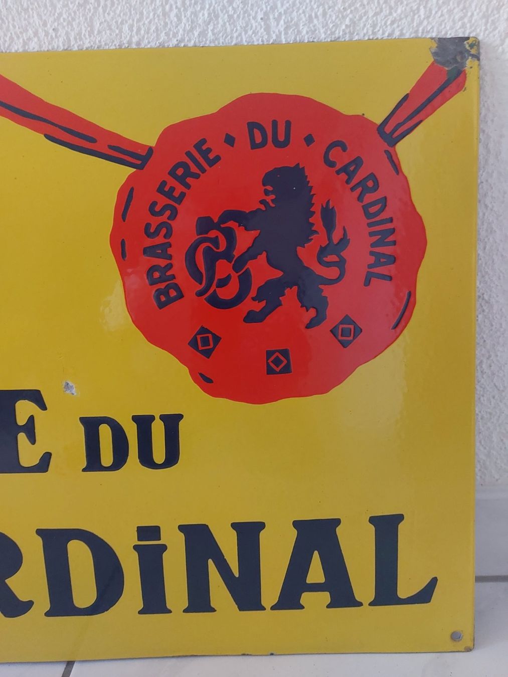 Cardinal Schilder: Emailschild Cardinal Bier Plaque émaillée – Gebraucht aus Schenkon von TG10 3