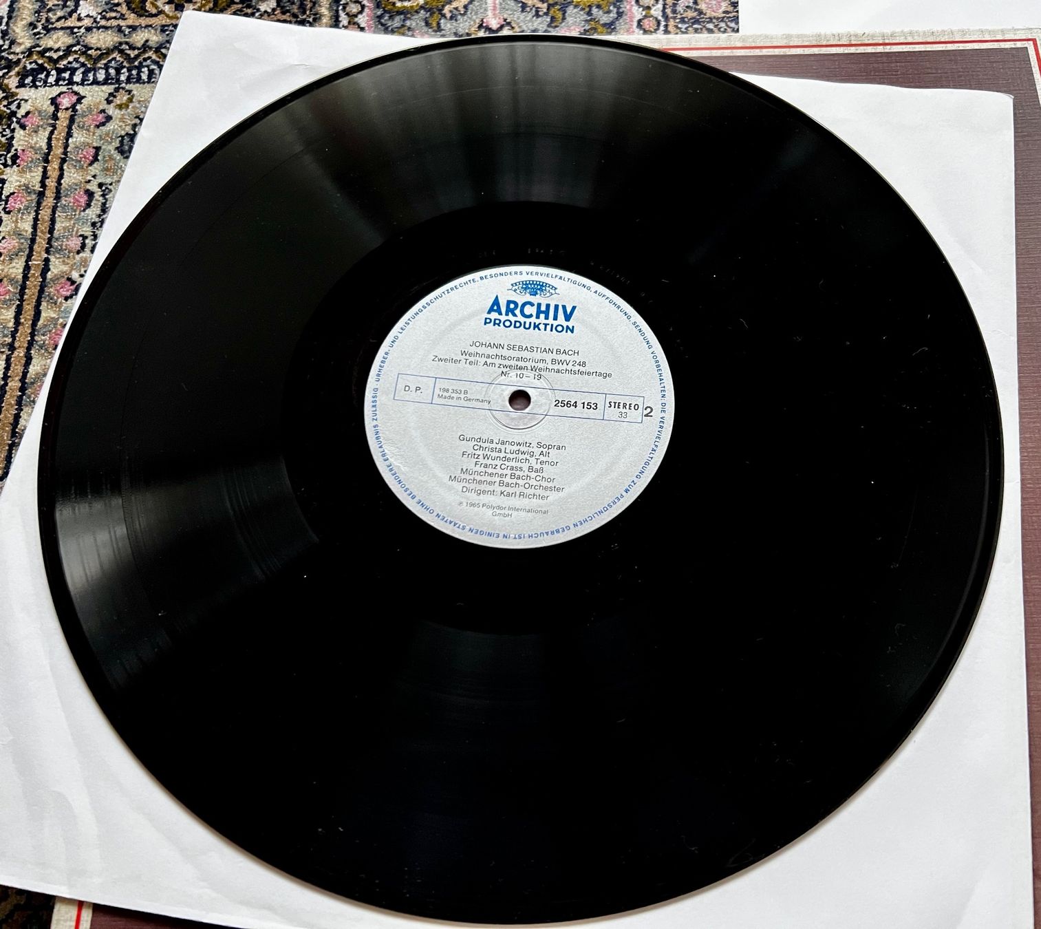 Dischi in vinile: Bach Weihnachtsoratorium Richter Janowitz Wunderlich 3LP Box – Usato da Unterseen venduto da vinylmore 1