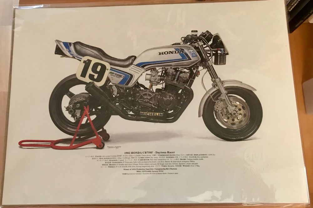 Honda CB750F Daytona Freddie Spencer 1982 - Kunstdruck | Kaufen auf Ricardo