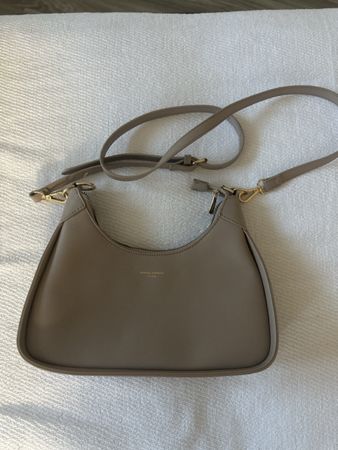 Handtasche David Jones beige mit Schulterriemen neu