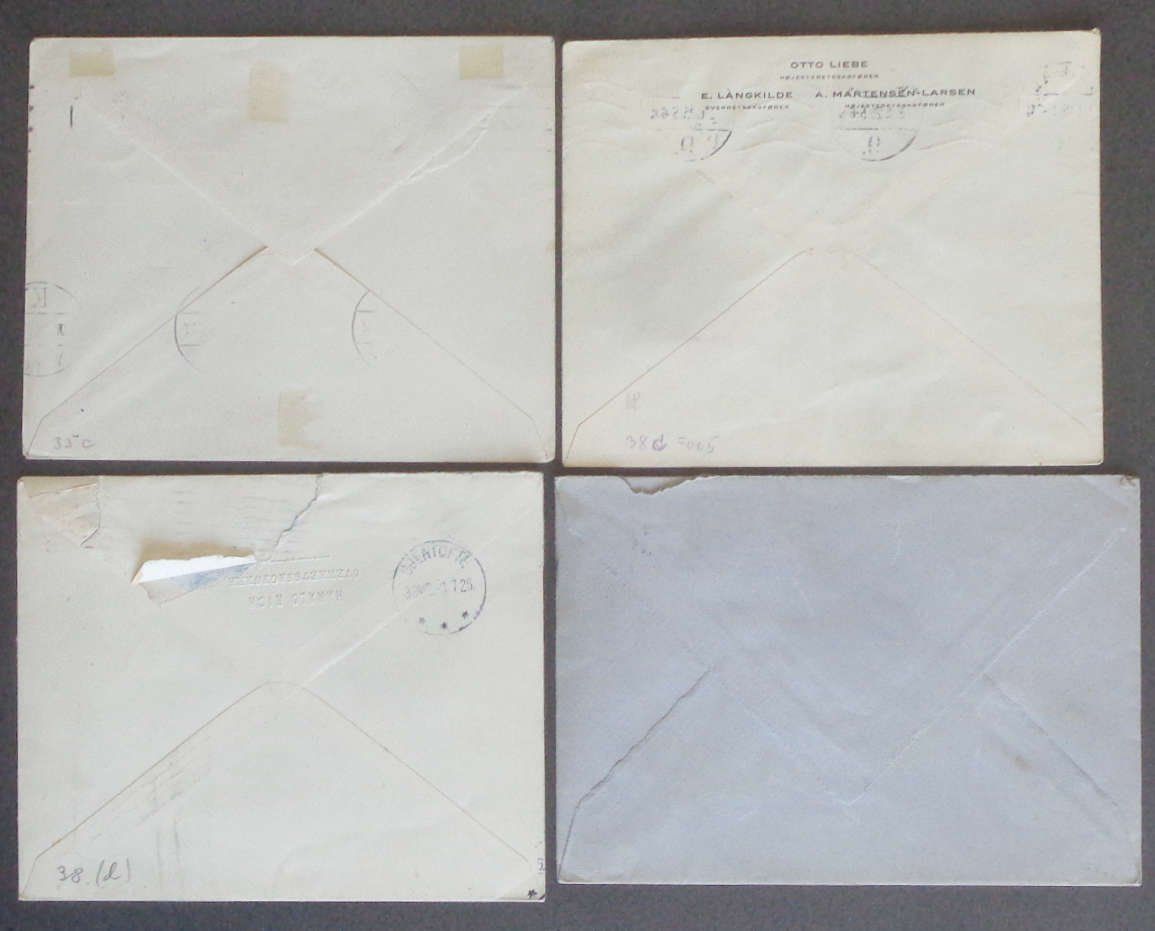 Alle Briefmarken: DANMARK: 4 Poststücke aus 1921–1947 – Gebraucht aus Le Locle von timbrettino 1