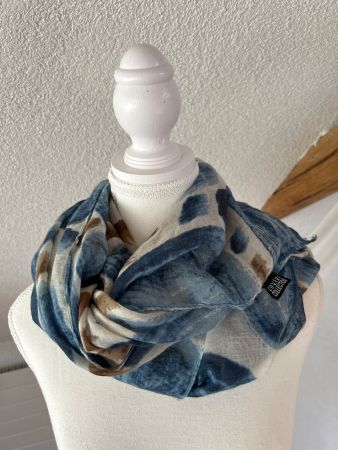 Schal Coveri Collection bedruckt blau-beige guter Zustand