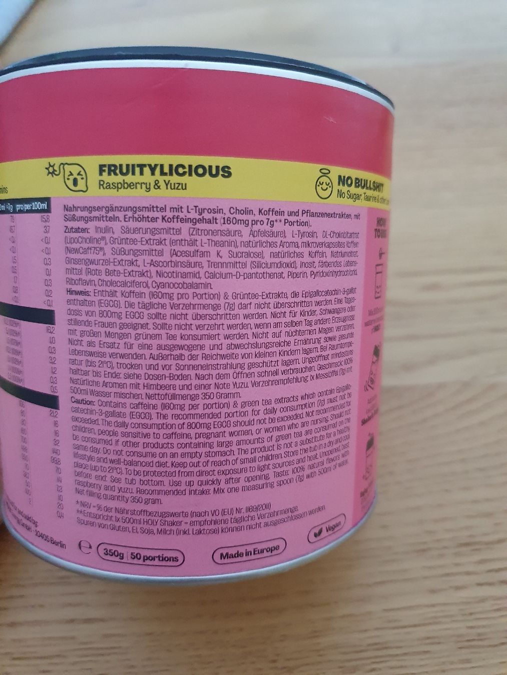 Lebensmittel & Spezialitäten: HOLY Energy Drink Pulver Raspberry Yuzu – Gebraucht aus Moosseedorf von Sonnenschein.. 3