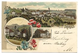 Gruss aus Trogen (AR) Kantonsschule - Dorfplatz - Litho 1901