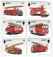 Briefmarken "Feuerwehr". Jersey.