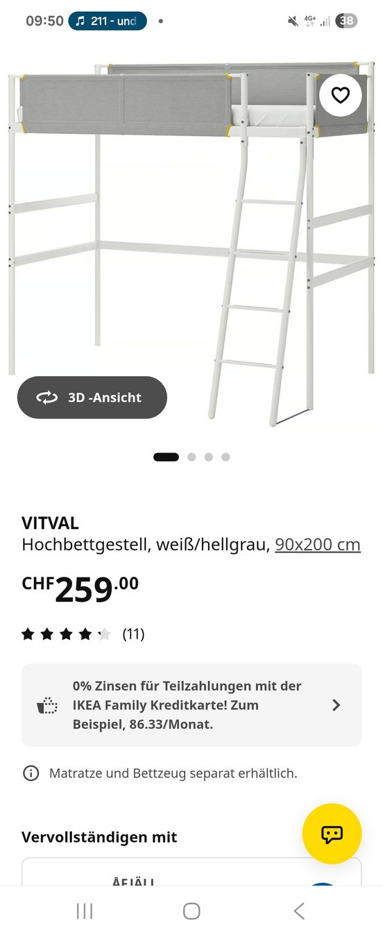 Ikea Letti: Vitval Hochbettgestell – Usato da Brugg AG venduto da pitschi25 4
