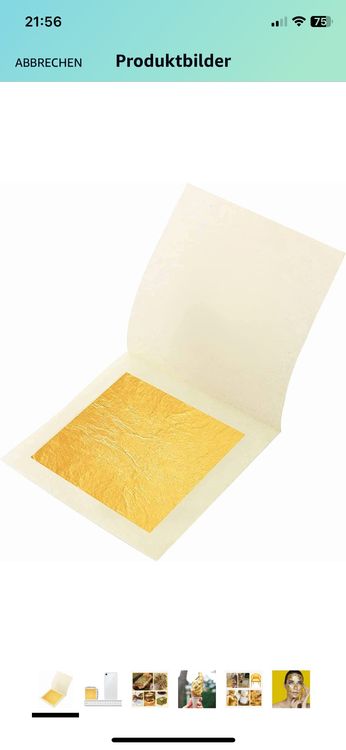 Blattgold 24 Karat Auf Basis - 500 Blätter 70x70 Mm Für Vergoldung