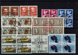 Lot 28 Blocs de 4 avec belles oblitérations