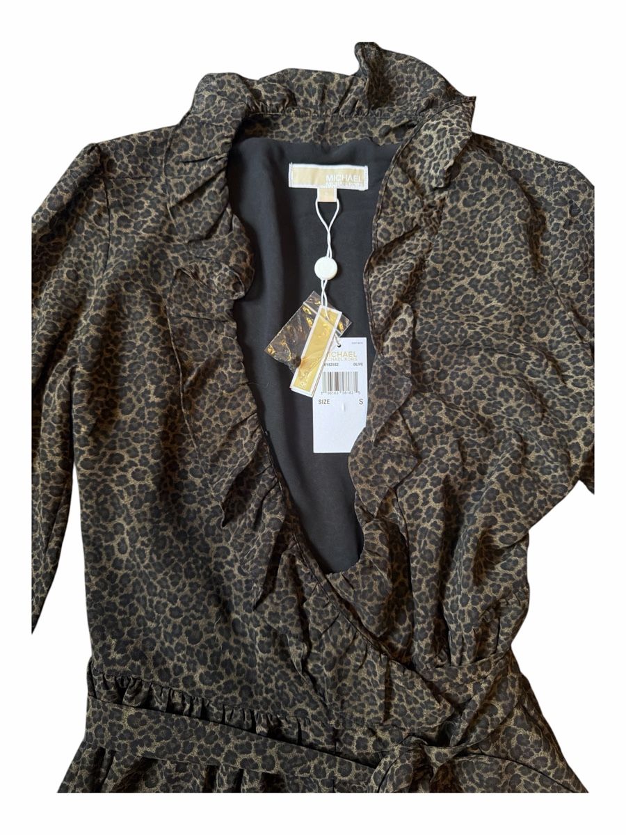 Michael Kors Kleider: MICHAEL Michael Kors Ruffle Wrap Dress Leopard Size S – Neu und originalverpackt aus Brunnen von Sandy_closet1 2