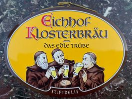 oval Blechschild Eichhof Klosterbräu Bierwerbung top Schild!