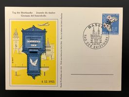 Postkarte Tag der Briefmarke 1955 Basel (J162)