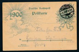 Postkarte Deutsche Reichspost 1900 gebraucht gelaufen 1.1.00