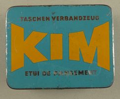 KIM SCHAFFHAUSEN, TASCHEN VERBANDZEUG, ALTE BLECHBÜCHSE