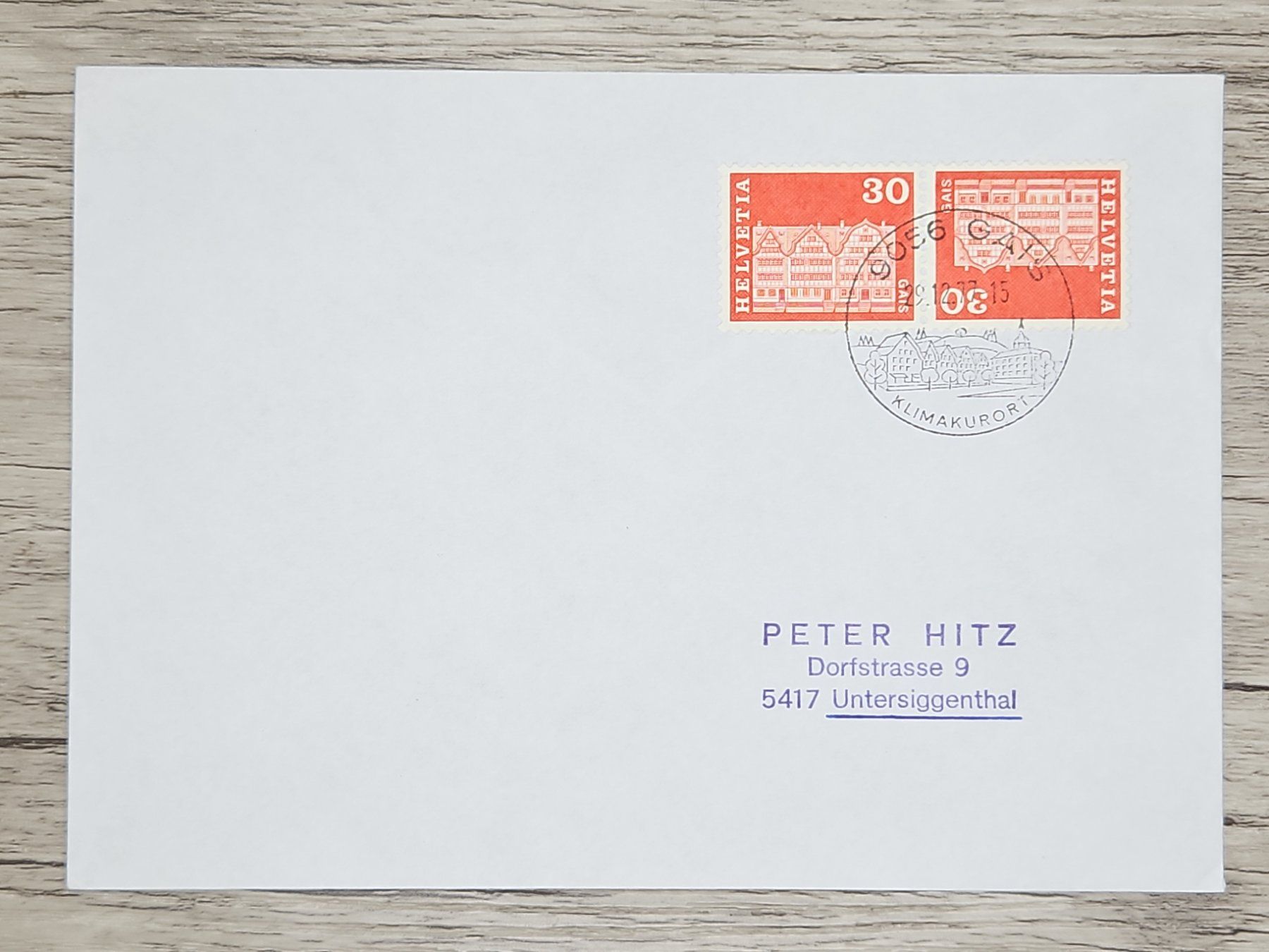Tutti i francobolli: CL17 Enveloppe + Timbre Suisse 1977 – Usato da Cousset venduto da Patrick_Collections