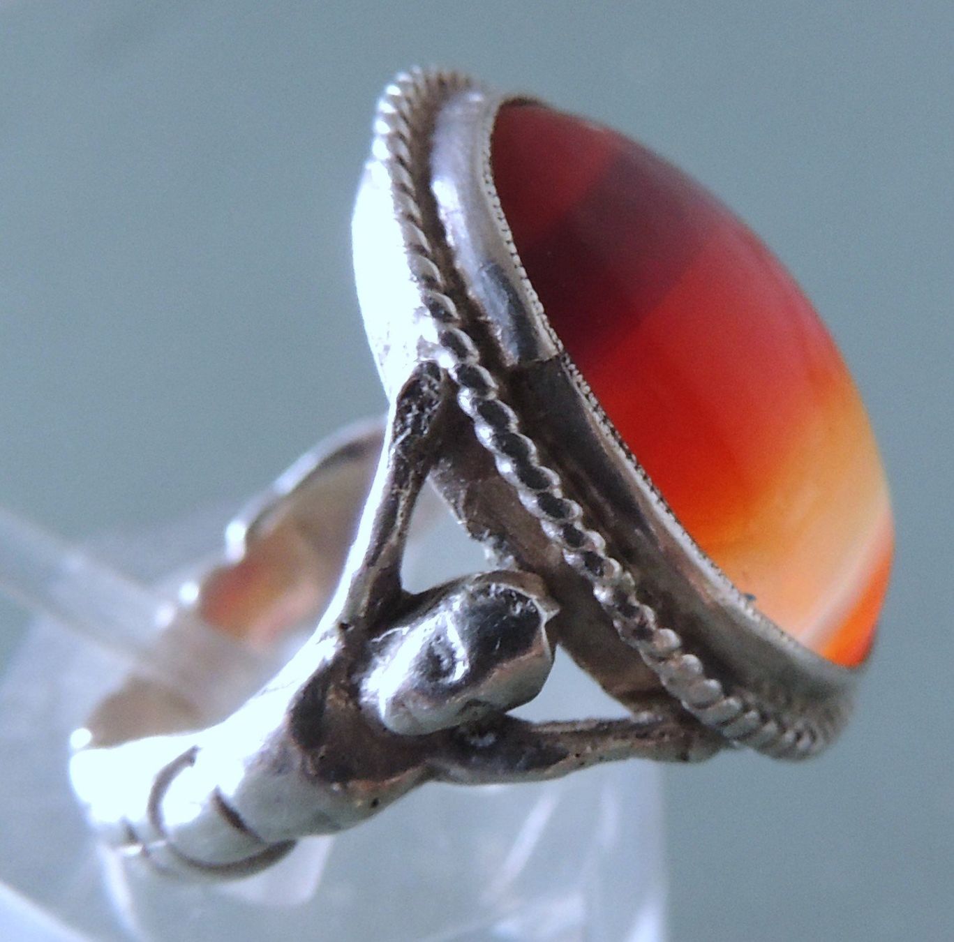 Anelli: Silber 800 Achat Fingerring Gr. 52 – Usato da Waldenburg venduto da schaller707 2