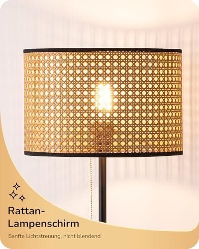 Lampen: Stehlampe Schwarz Rattan Lampenschirm E27 – Neu und originalverpackt aus Hundwil von Stallone5 2