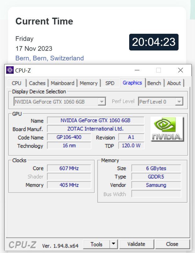 Nvidia Grafikkarten: NVIDIA GTX 1060 6GB Mini ITX – Gebraucht aus Uster von  3