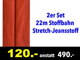 🔴  Stoffbahn 2er Set 22m Stretch-Jeansstoff /650x