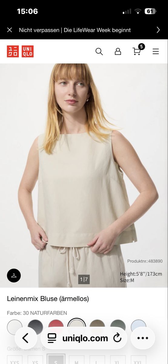 Top: Uniqlo Leinen Top – Nuovo (secondo la descrizione) da Lotzwil venduto da etienneundjoelle