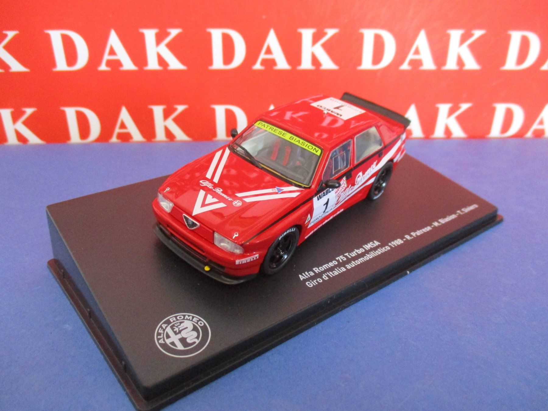 Alfa Romeo Modellini d'auto: Alfa Romeo 75 Turbo IMSA (1988) – Nuovo (secondo la descrizione) da Flawil venduto da Imperiosud 1