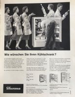 Grosse Vintage Reklame, Therma Kühlschrank, Schwanden, 1958