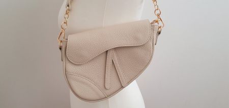 Leder Handtasche Damen beige Neu