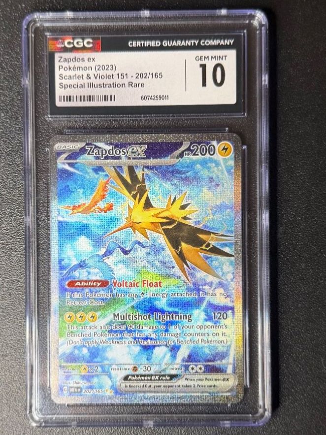 Pokémon Carte collezionabili: Zapdos ex #202/165 CGC 10 – Nuovo (secondo la descrizione) da Niedergösgen venduto da SwissPokeCards