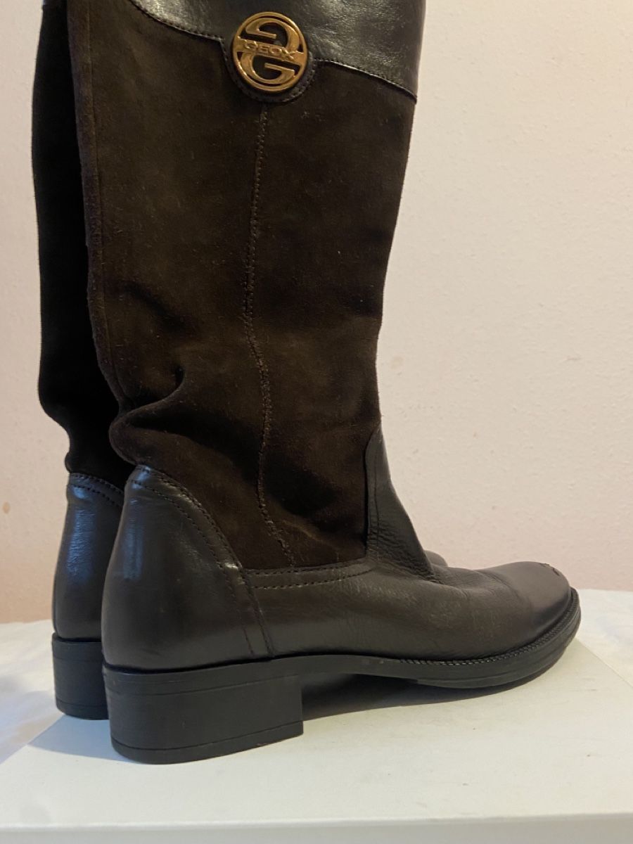 Geox Damenschuhe: Bottes marron Geox en cuir et daim véritable – Gebraucht aus Chêne-Bougeries von sor_9rzp 4