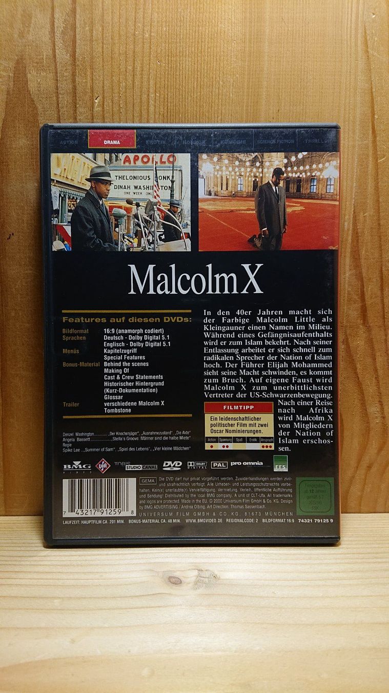 Tutti i DVDs: MALCOM X DVD mit Denzel Washington – Usato da Wilderswil venduto da Exebub 1