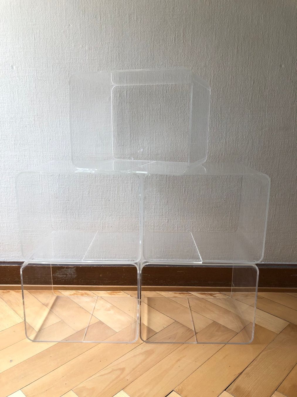 Scaffali: Modulares Regal Plexiglas transparent, 5 Elemente, Vintage – Usato da Basel venduto da Krenit 1