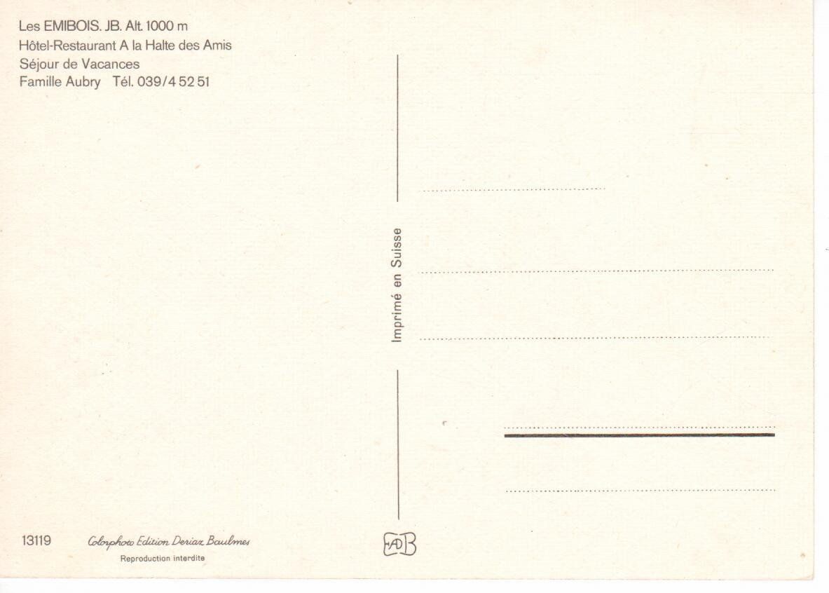 Cartoline postali: Les Emibois – Usato da Wolhusen venduto da Curver9 1