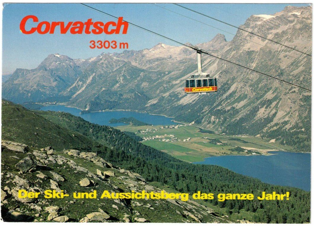 Cartoline postali: Silvaplana - Luftseilbahn Corvatsch – Usato da Binningen venduto da Mountainrider