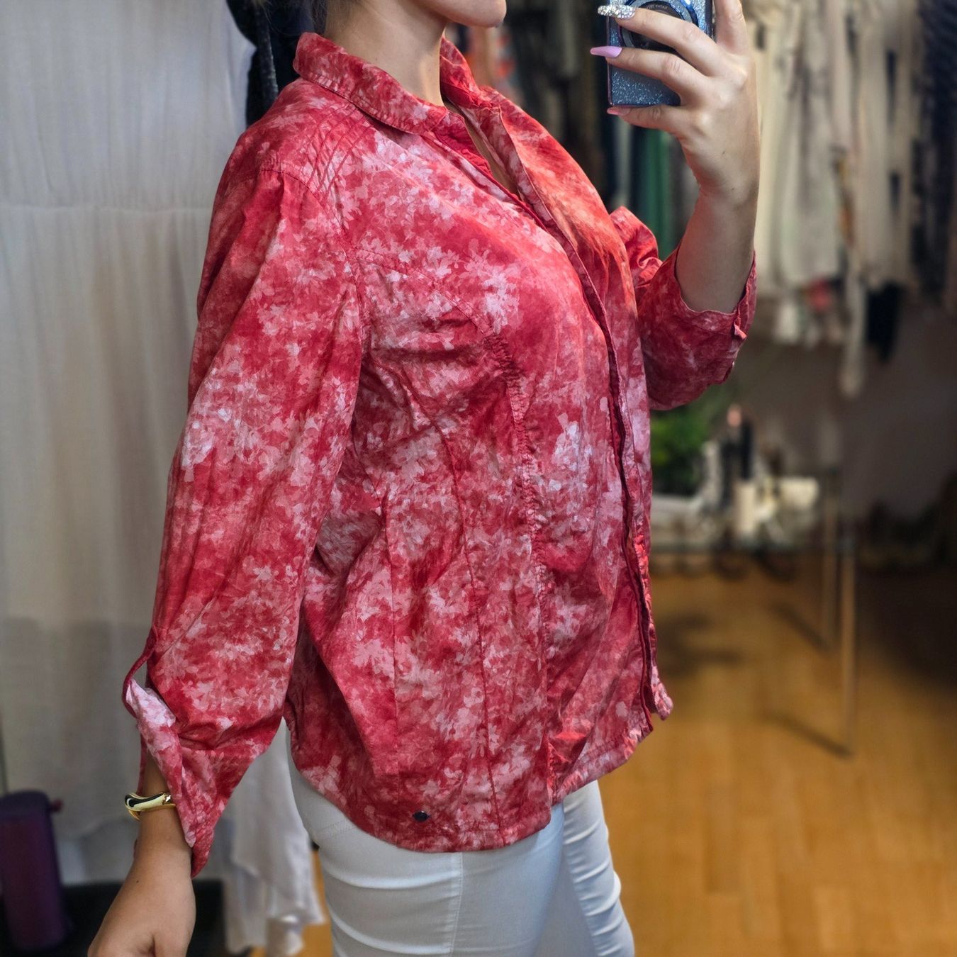 Cecil Blusen: CECIL Damen Bluse Rot Print Baumwolle Gr. XXL – Gebraucht aus Wald ZH von CapLux 2