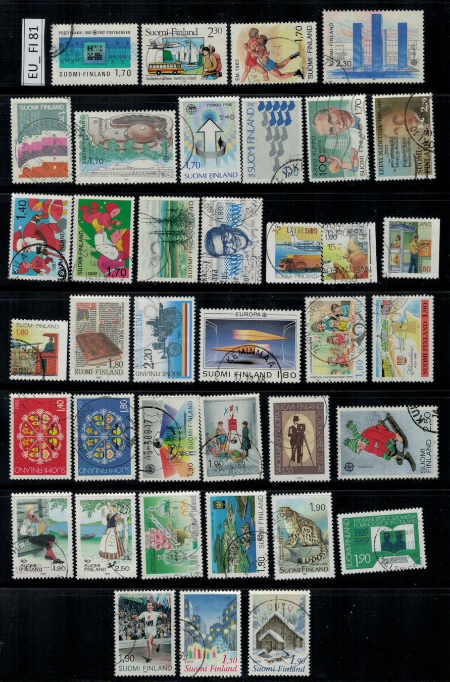 Tutti i francobolli: Finnland 1987/89 gestempelt, EU_FI81 – Usato da Erlenbach ZH venduto da panstamps