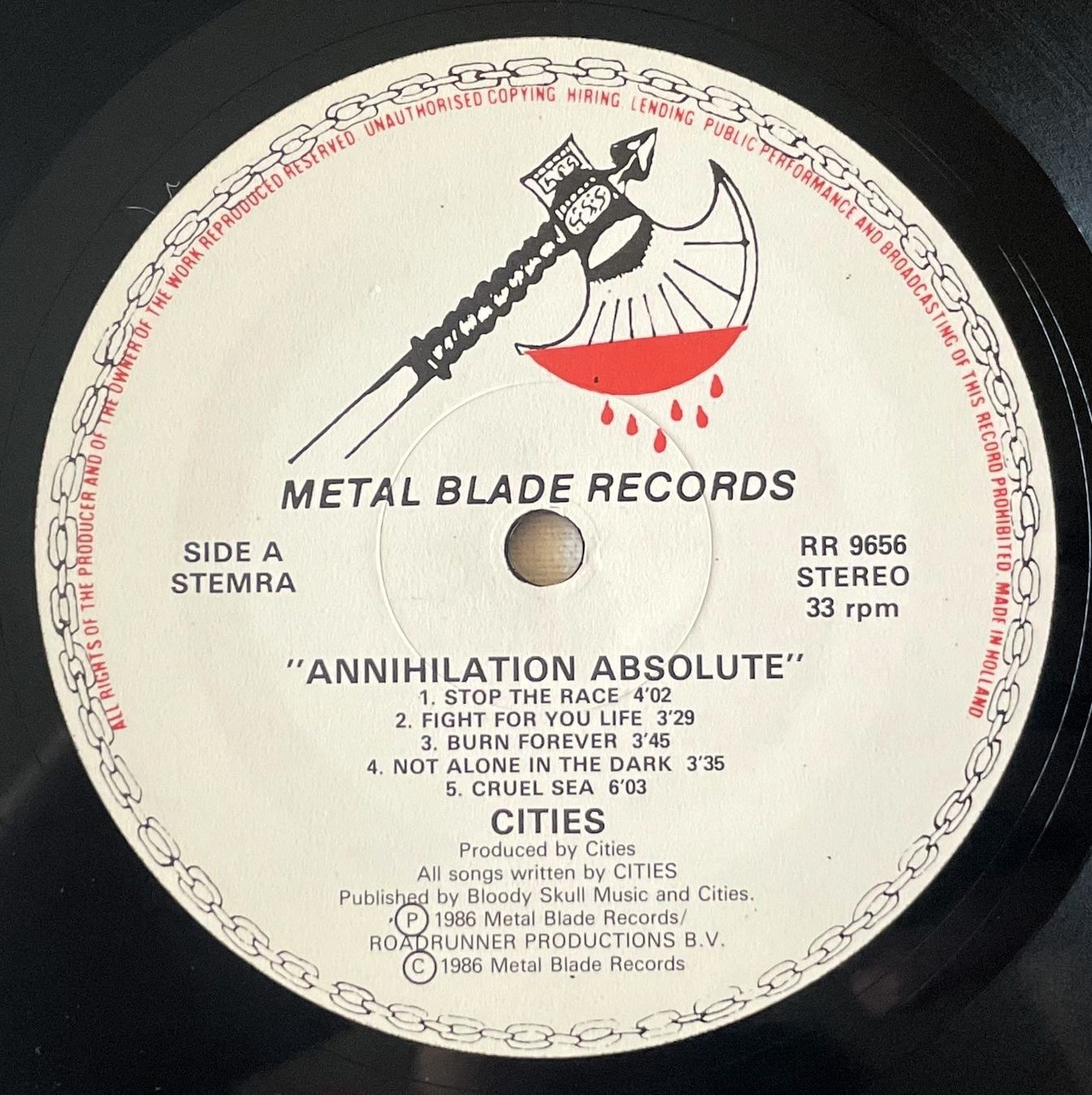Schallplatten: Cities – Annihilation Absolute - LP - 1986 - First Press – Gebraucht aus Uster von Zardodel 4