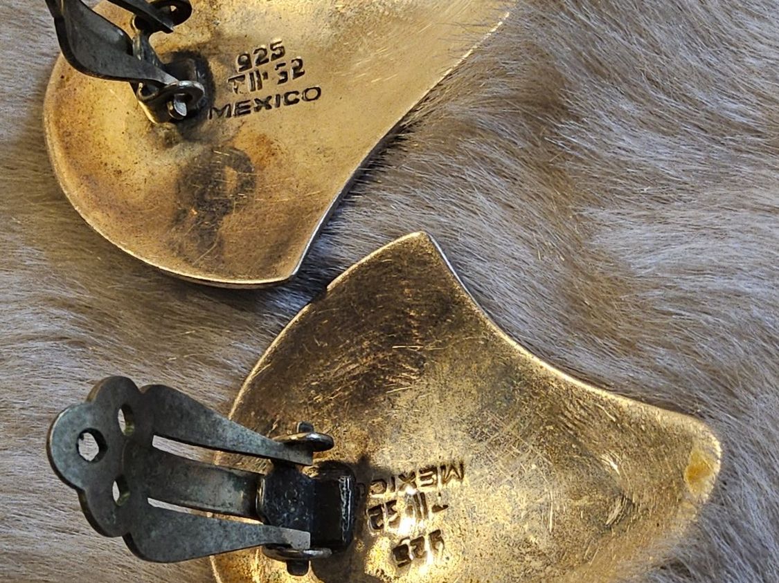 Boucles d'oreille: Vintage Sterling Silber Mexiko Ohrclips – D'occasion à Zürich par Aleick 5