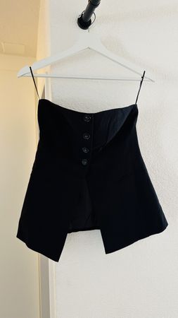 Stradivarius Tailored Black Strapless Corset Top, Size S 