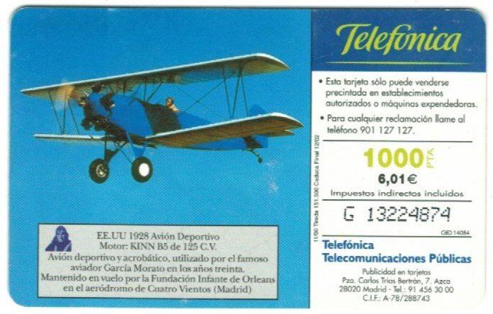Schede telefoniche: Telefonkarte Spanien Flugzeug Fleet 2 – Usato da Zürich venduto da Tolima194 1