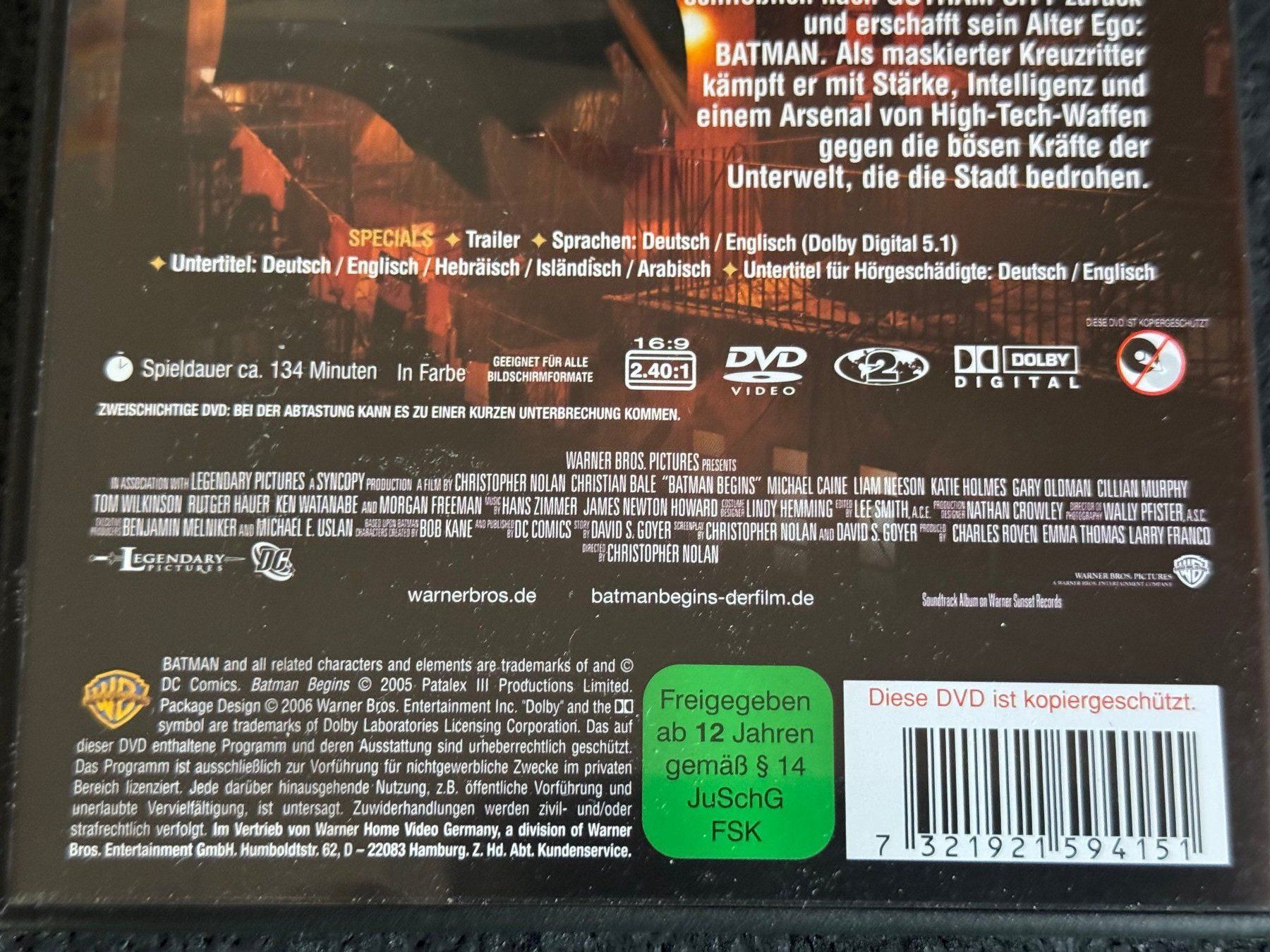Tutti i DVDs: Batman Begins DVD DE/EN – Usato da Fribourg venduto da tschjoly 3