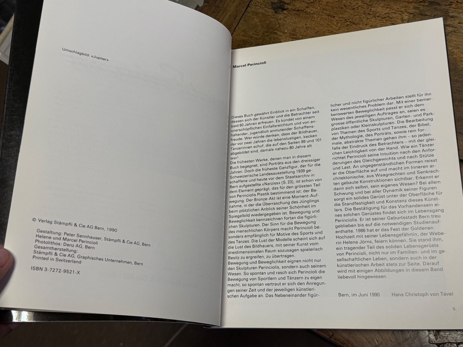 Bücher: 1990 Marcel PERINCIOLI Stämpli Verlag – Gebraucht aus Bern von Jwpm66 1